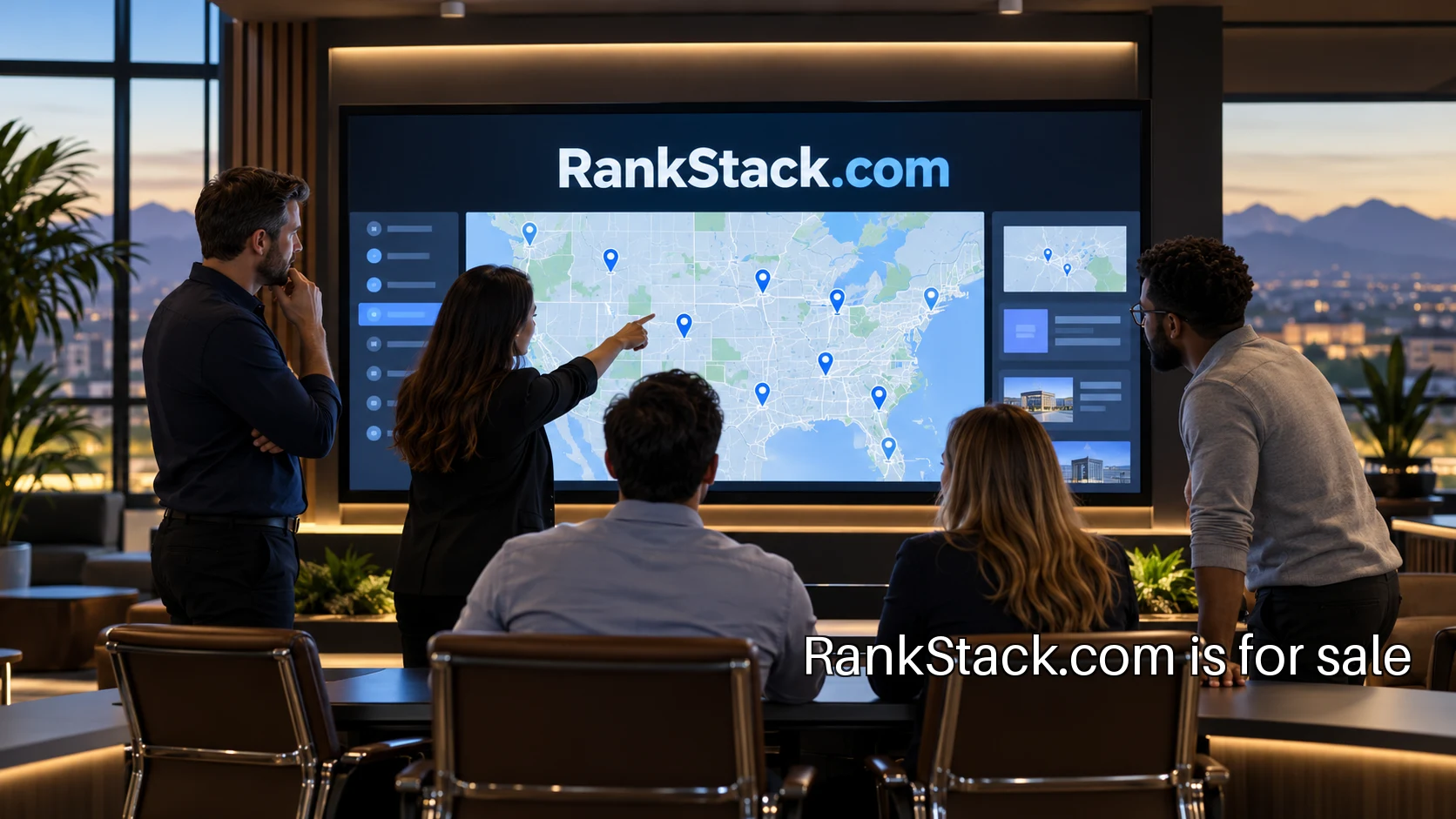 Operations team reviewing a network of business locations
